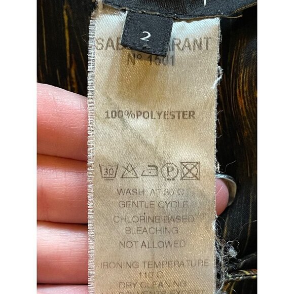 Isabel Marant‎ Black And Gold Long Sleeve Pleated Draped Mini Dress Size M - Picture 9 of 9